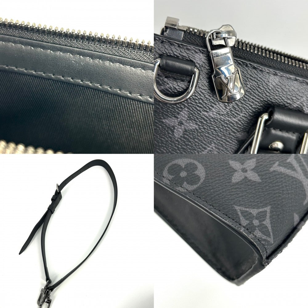 【開店SALE】 LOUIS VUITTON ルイヴィトン 2WAY モノグラムエクリプス サックプラクロス ハンドバッグ ショルダーバッグ ブラック 黒 かばん 鞄 M46098 ノワール シルバー金具 メンズ【中古品】
