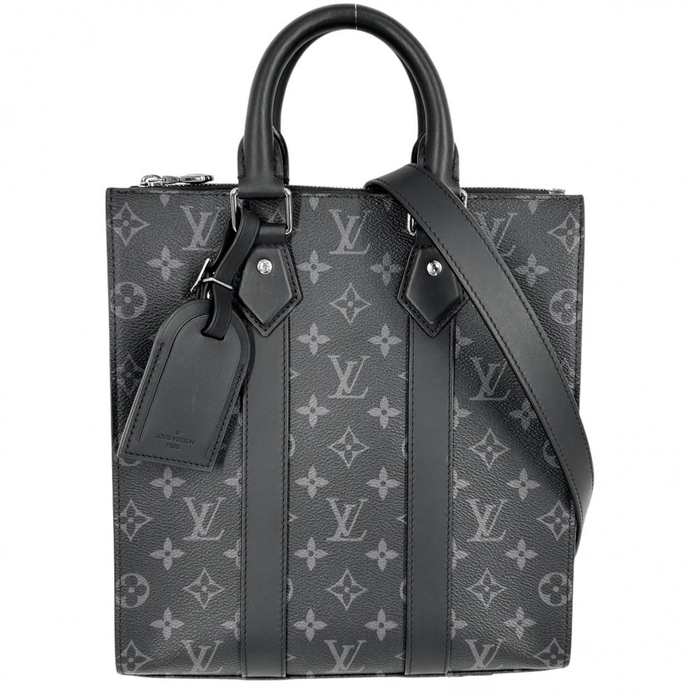 【開店SALE】 LOUIS VUITTON ルイヴィトン 2WAY モノグラムエクリプス サックプラクロス ハンドバッグ ショルダーバッグ ブラック 黒 かばん 鞄 M46098 ノワール シルバー金具 メンズ【中古品】