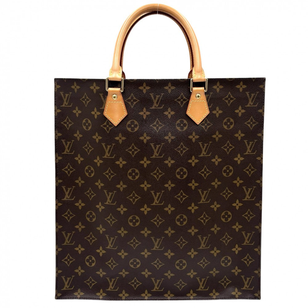【開店SALE】 LOUIS VUITTON ルイヴィトン トートバッグ モノグラム サックプラ ハンドバッグ ビジネスバッグ Sac Plat かばん 鞄 M51140 ブラウン 茶 ゴールド金具 レディース【中古品】