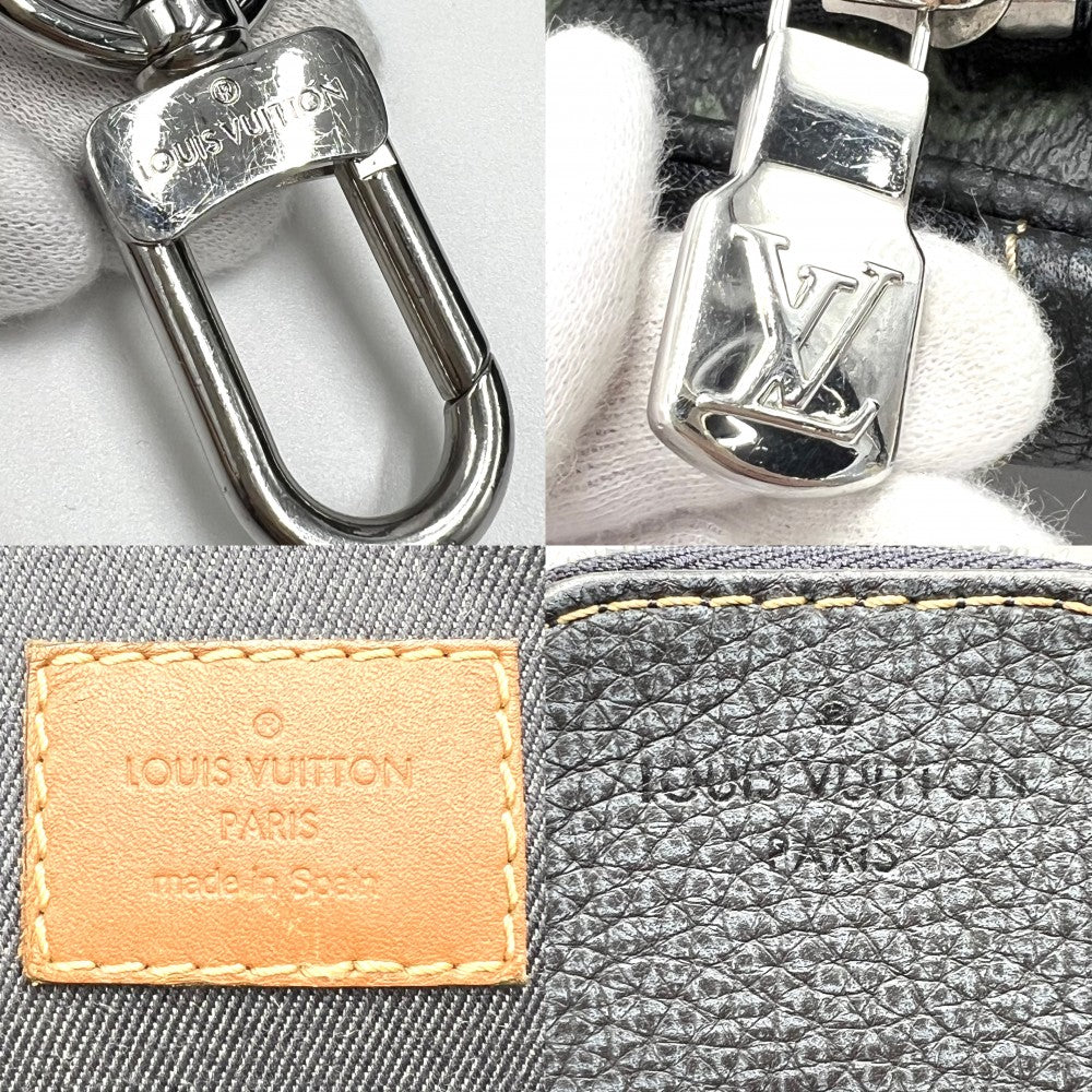 【開店SALE】 LOUIS VUITTON ルイヴィトン ショルダーバッグ モノグラムレコード アヴェニュー・スリングバッグ ボディバッグ かばん 鞄 M46344 ブラック 黒 グリーン 緑 シルバー金具 メンズ【中古品】
