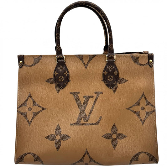 LOUIS VUITTON ルイヴィトン 2WAY オンザゴーMM ハンドバッグ トートバッグ かばん 鞄 M45321 モノグラムジャイアント モノグラム・リバース ブラウン 茶 ゴールド金具 レディース【中古品】