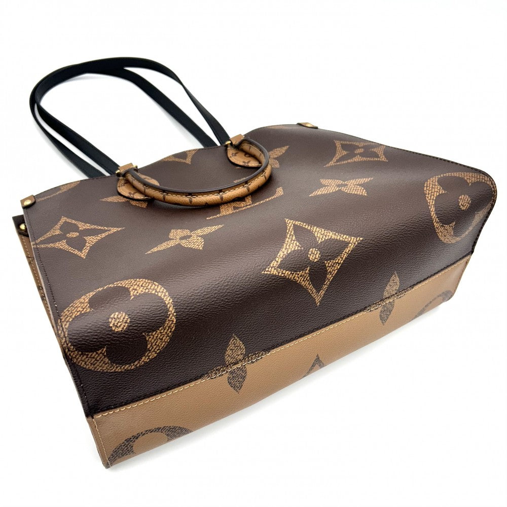 LOUIS VUITTON ルイヴィトン 2WAY オンザゴーMM ハンドバッグ トートバッグ かばん 鞄 M45321 モノグラムジャイアント モノグラム・リバース ブラウン 茶 ゴールド金具 レディース【中古品】