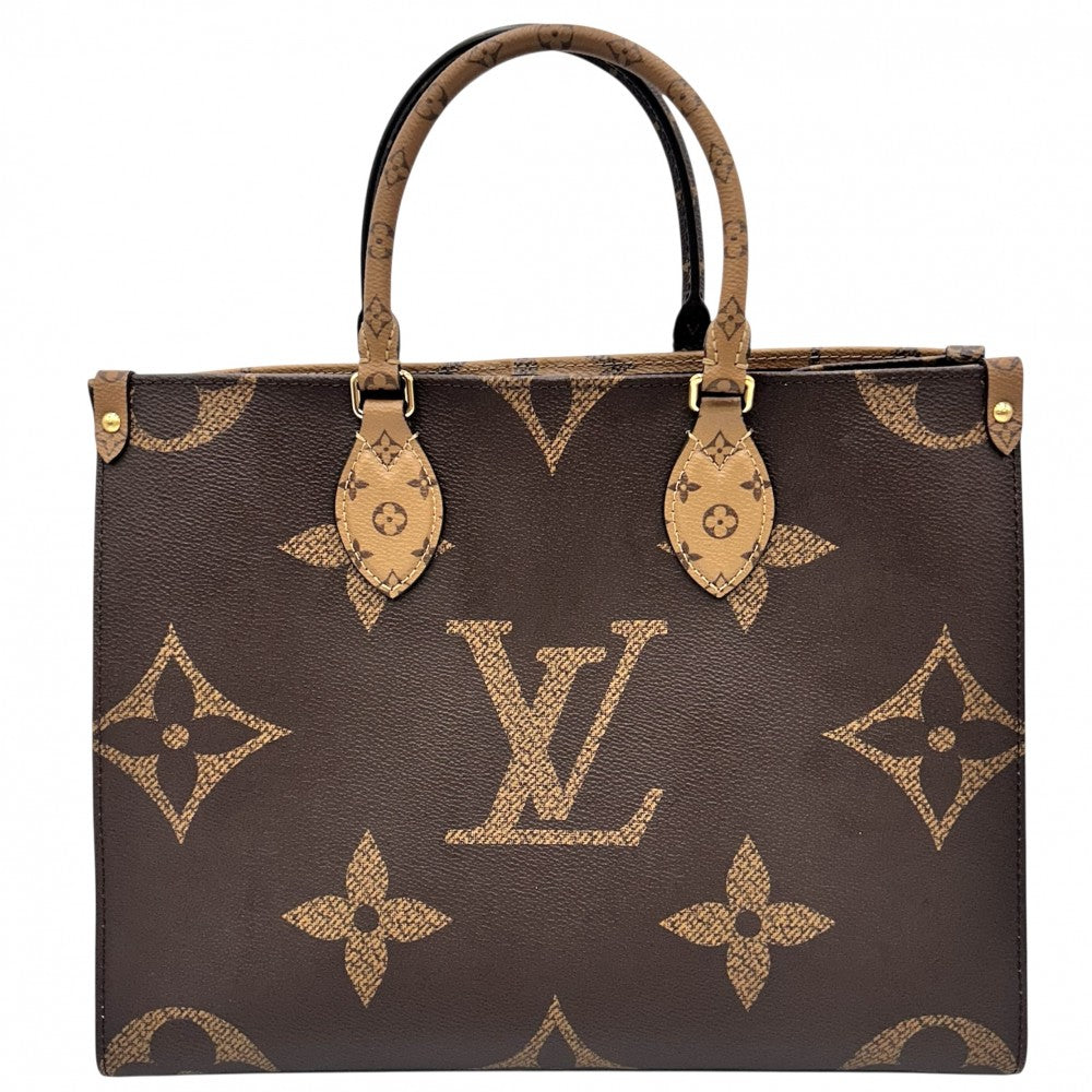 LOUIS VUITTON ルイヴィトン 2WAY オンザゴーMM ハンドバッグ トートバッグ かばん 鞄 M45321 モノグラムジャイアント モノグラム・リバース ブラウン 茶 ゴールド金具 レディース【中古品】