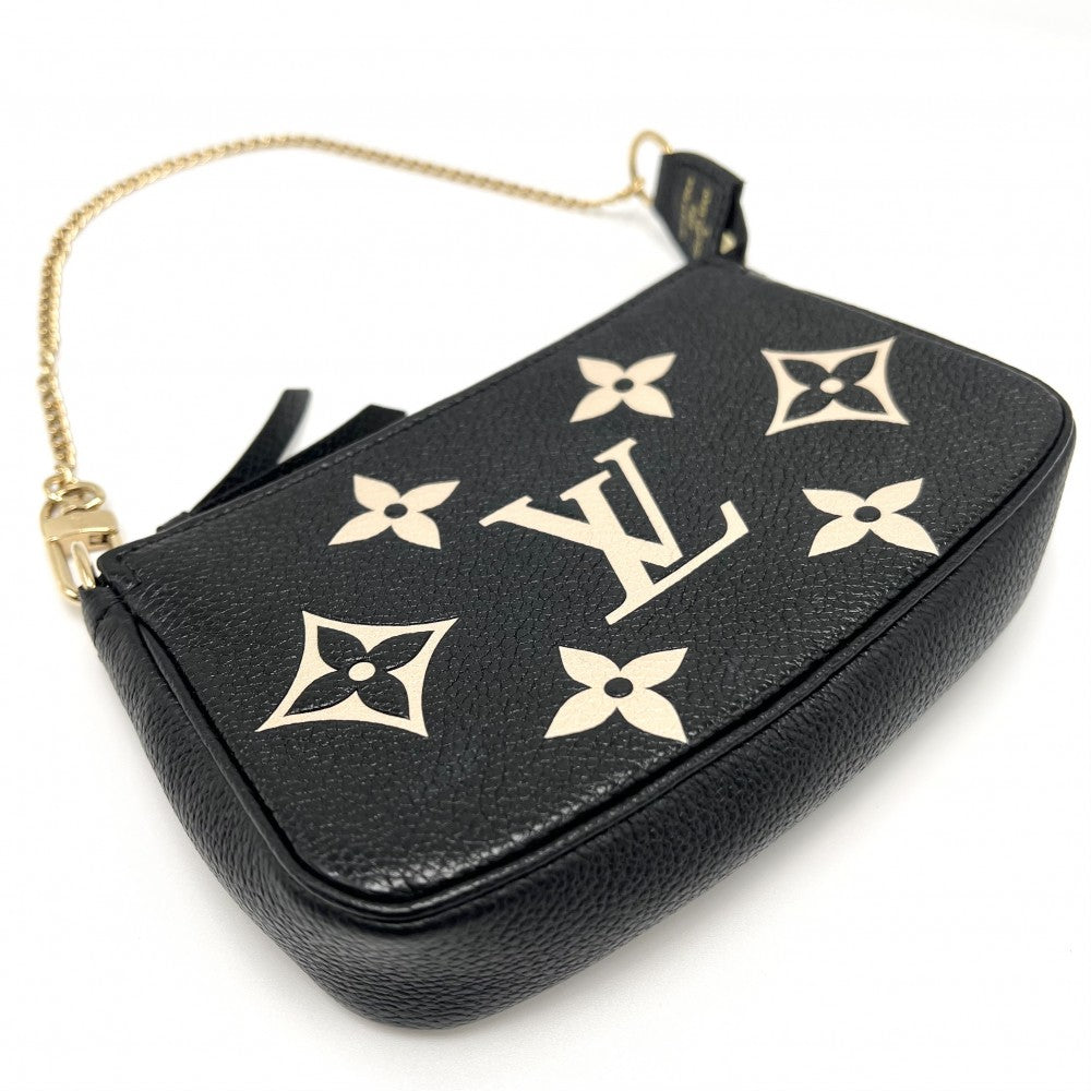 LOUIS VUITTON ルイヴィトン ハンドバッグ ミニ ポシェット アクセソワール バイカラー アクセサリーポーチ M80732 モノグラムアンプラント ブラック 黒 ゴールド金具 レディース【中古品】