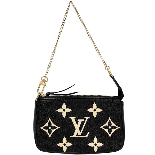 LOUIS VUITTON ルイヴィトン ハンドバッグ ミニ ポシェット アクセソワール バイカラー アクセサリーポーチ M80732 モノグラムアンプラント ブラック 黒 ゴールド金具 レディース【中古品】