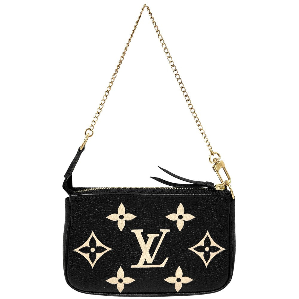 LOUIS VUITTON ルイヴィトン ハンドバッグ ミニ ポシェット アクセソワール バイカラー アクセサリーポーチ M80732 モノグラムアンプラント ブラック 黒 ゴールド金具 レディース【中古品】