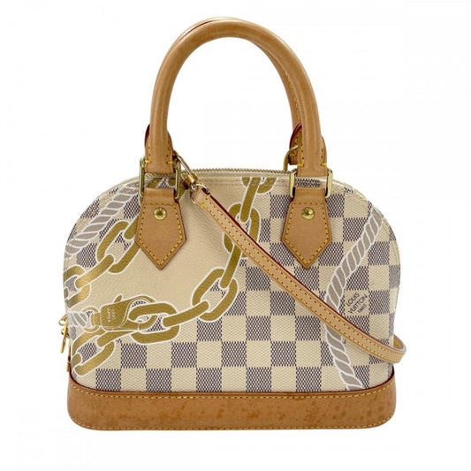 LOUIS VUITTON ルイヴィトン 2WAY ノーティカルコレクション アルマBB ハンドバッグ ショルダーバッグ N40472 ダミエアズールキャンバス ホワイト 白 ベージュ ゴールド金具 レディース【中古品】