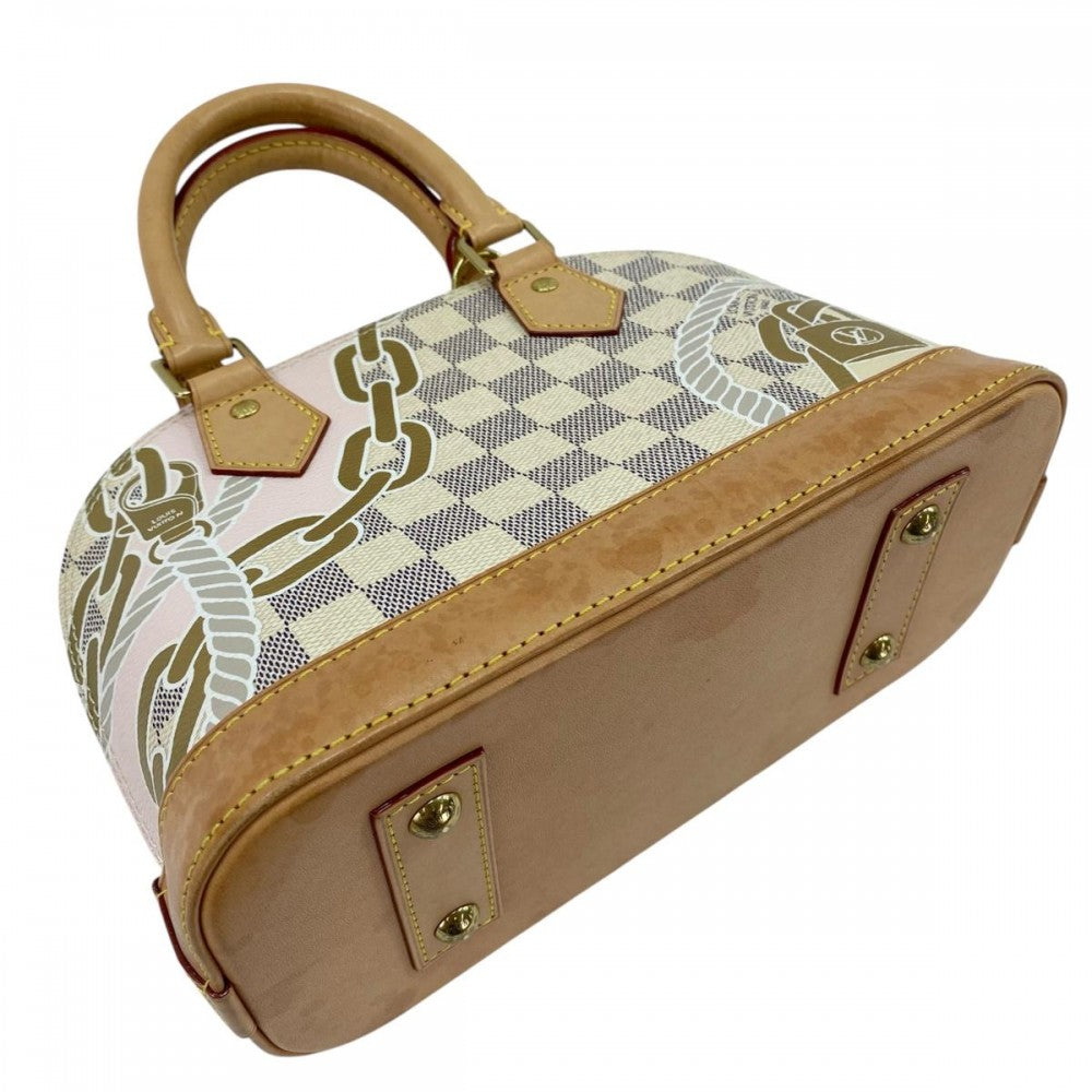 LOUIS VUITTON ルイヴィトン 2WAY ノーティカルコレクション アルマBB ハンドバッグ ショルダーバッグ N40472 ダミエアズールキャンバス ホワイト 白 ベージュ ゴールド金具 レディース【中古品】