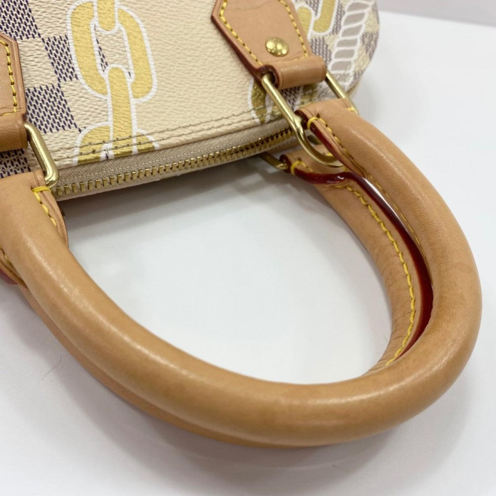 LOUIS VUITTON ルイヴィトン 2WAY ノーティカルコレクション アルマBB ハンドバッグ ショルダーバッグ N40472 ダミエアズールキャンバス ホワイト 白 ベージュ ゴールド金具 レディース【中古品】