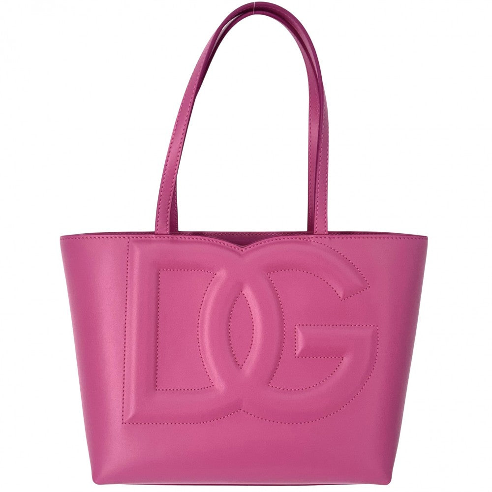 【開店SALE】 DOLCE&GABBANA ドルチェアンドガッバーナ ハンドバッグ DGロゴ ショッピングバッグ スモール トートバッグ ドルガバ BB7337 ピンク ゴールド金具 レディース【中古品】