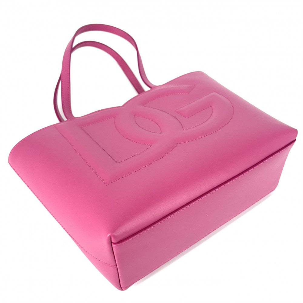 【開店SALE】 DOLCE&GABBANA ドルチェアンドガッバーナ ハンドバッグ DGロゴ ショッピングバッグ スモール トートバッグ ドルガバ BB7337 ピンク ゴールド金具 レディース【中古品】
