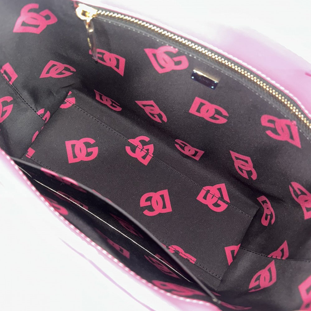 【開店SALE】 DOLCE&GABBANA ドルチェアンドガッバーナ ハンドバッグ DGロゴ ショッピングバッグ スモール トートバッグ ドルガバ BB7337 ピンク ゴールド金具 レディース【中古品】