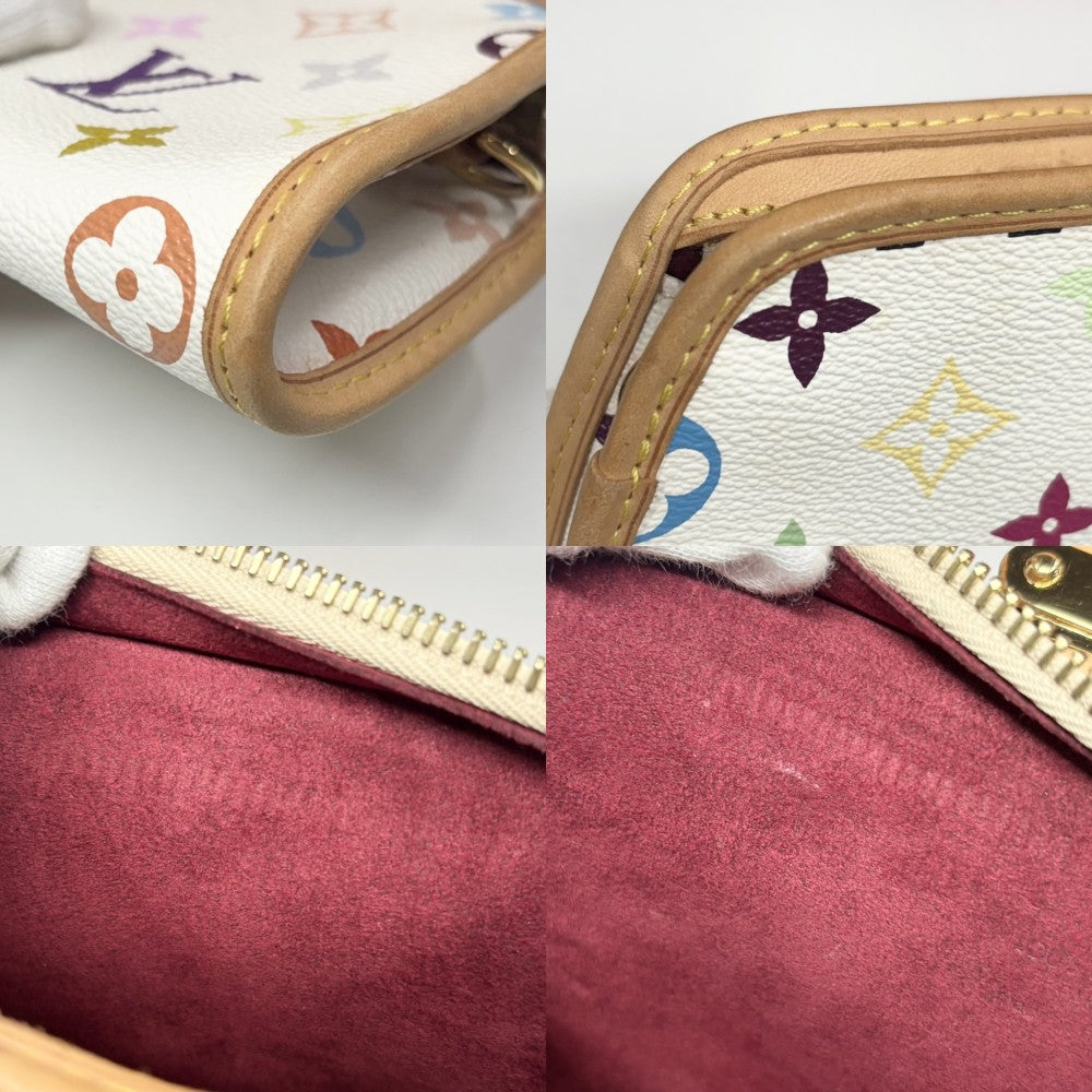 LOUIS VUITTON ルイヴィトン 2WAY モノブラムマルチカラー シャーリー ショルダーバック クラッチバック M40049 ホワイト 白 ゴールド金具 レディース【中古品】
