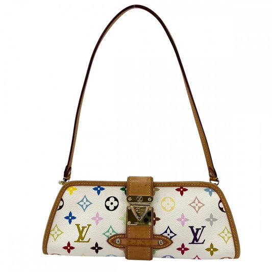 LOUIS VUITTON ルイヴィトン 2WAY モノブラムマルチカラー シャーリー ショルダーバック クラッチバック M40049 ホワイト 白 ゴールド金具 レディース【中古品】