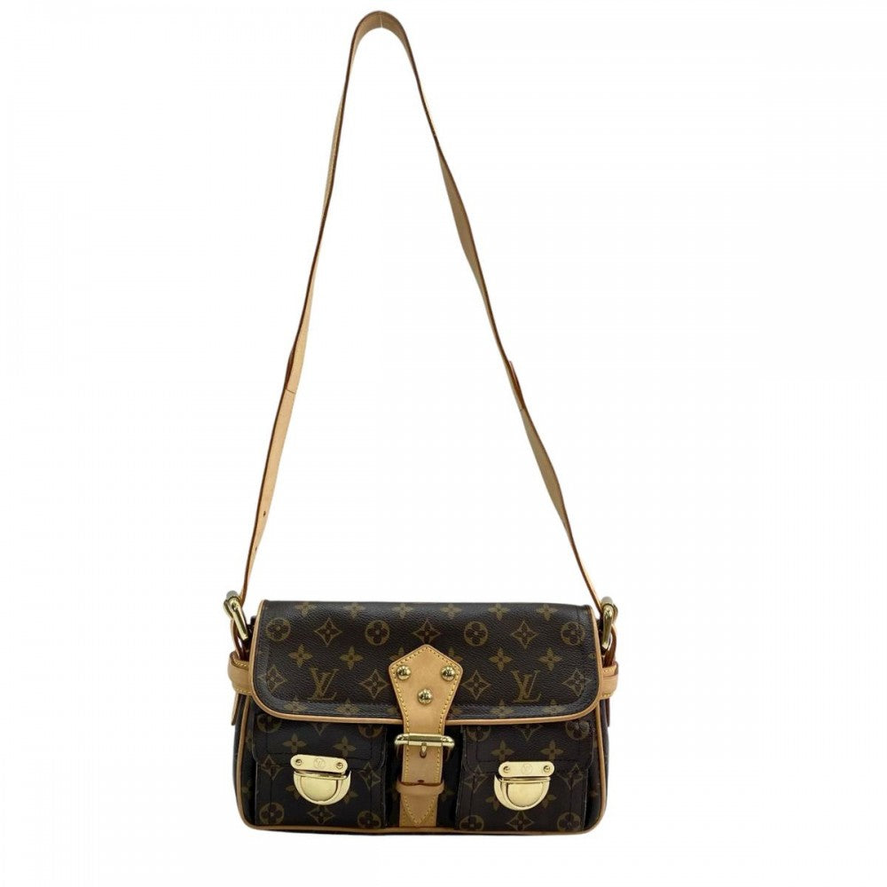 【開店SALE】 LOUIS VUITTON ルイヴィトン ショルダーバッグ ハドソンPM M40027 モノグラムキャンバス ブラウン 茶 ゴールド金具 レディース【中古品】