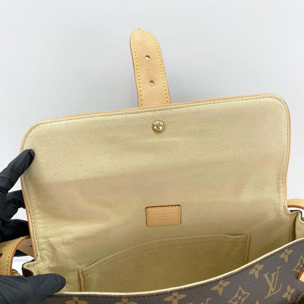 【開店SALE】 LOUIS VUITTON ルイヴィトン ショルダーバッグ ハドソンPM M40027 モノグラムキャンバス ブラウン 茶 ゴールド金具 レディース【中古品】