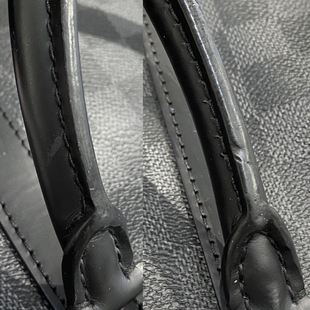 LOUIS VUITTON ルイヴィトン ハンドバッグ トラベルステッカー N41053 ダミエキャンバス ブラック 黒 シルバー金具 メンズ【中古品】