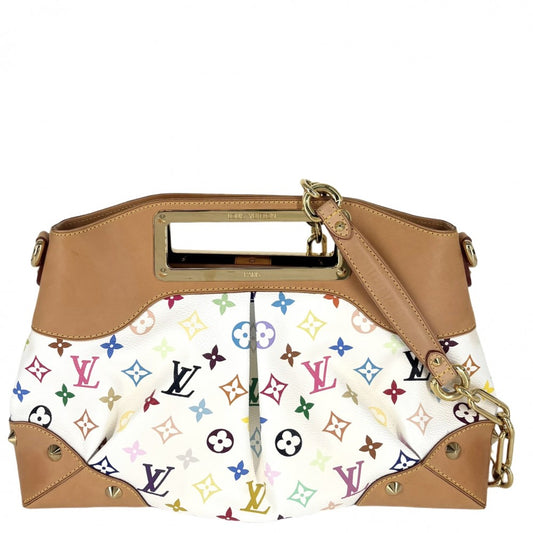 【開店SALE】 LOUIS VUITTON ルイヴィトン 2WAY ジュディMM セミショルダーバッグ ハンドバッグ ホワイト 白 M40255 モノグラムマルチカラー ブロン ゴールド金具 レディース【中古品】