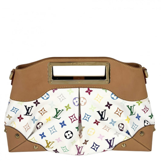 【開店SALE】 LOUIS VUITTON ルイヴィトン 2WAY ジュディMM セミショルダーバッグ ハンドバッグ ホワイト 白 M40255 モノグラムマルチカラー ブロン ゴールド金具 レディース【中古品】