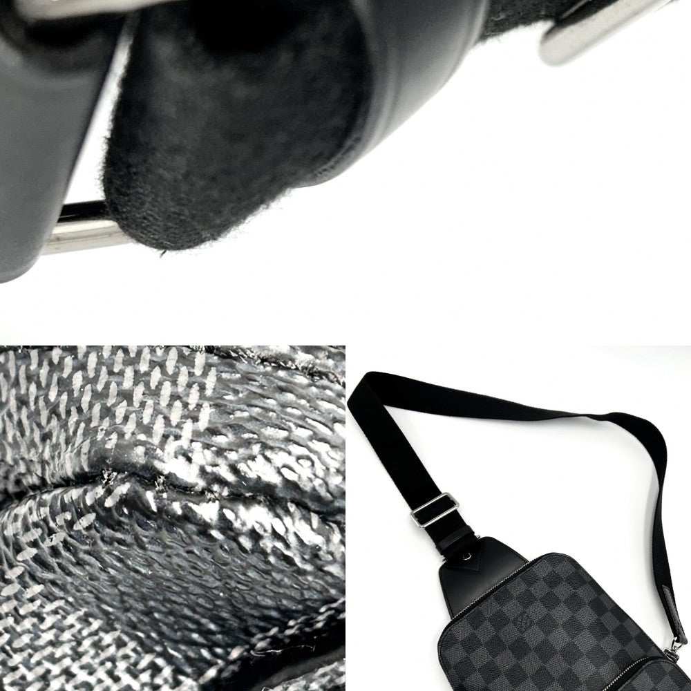 LOUIS VUITTON ルイヴィトン ボディバッグ アヴェニュー スリングバッグ クロスボディバッグ N41719 ダミエグラフィットキャンバス ブラック 黒 シルバー金具 メンズ【中古品】