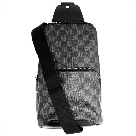 LOUIS VUITTON ルイヴィトン ボディバッグ アヴェニュー スリングバッグ クロスボディバッグ N41719 ダミエグラフィットキャンバス ブラック 黒 シルバー金具 メンズ【中古品】