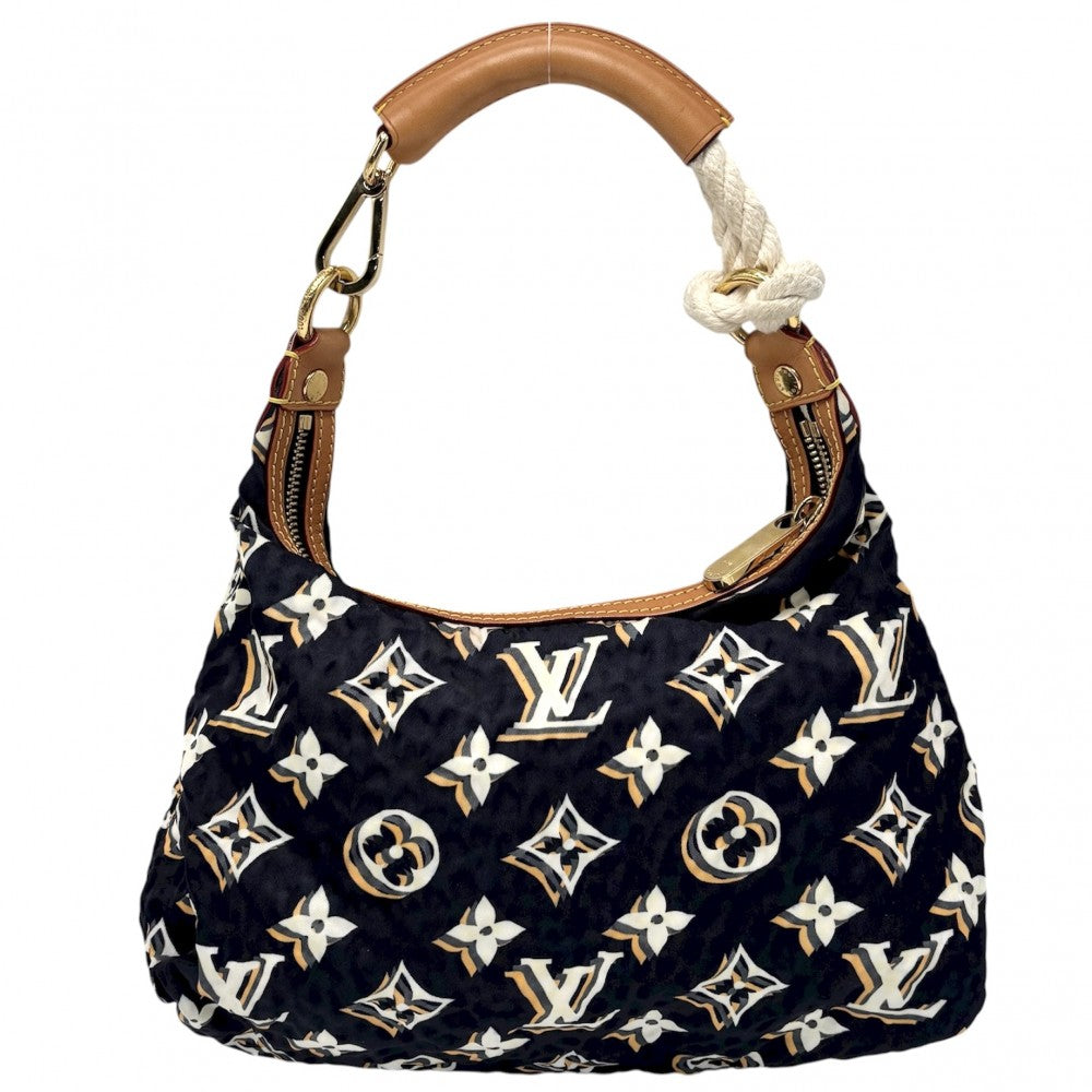 【開店SALE】 LOUIS VUITTON ルイヴィトン ハンドバッグ モノグラム ビュルPM クルーズライン ロープ M40238 ナイロン レザー ネイビー 紺 ゴールド金具 レディース【中古品】