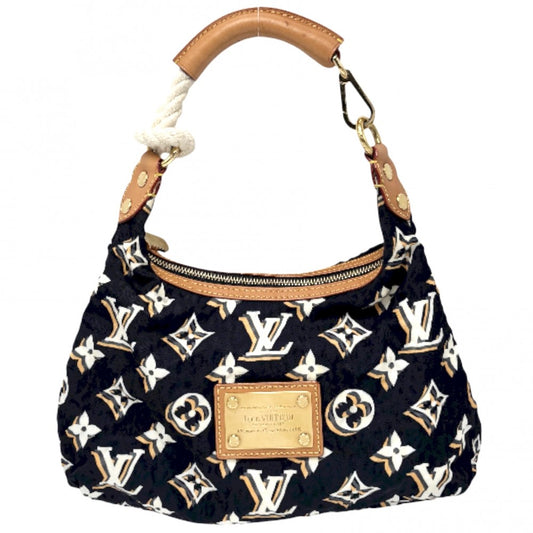 【開店SALE】 LOUIS VUITTON ルイヴィトン ハンドバッグ モノグラム ビュルPM クルーズライン ロープ M40238 ナイロン レザー ネイビー 紺 ゴールド金具 レディース【中古品】