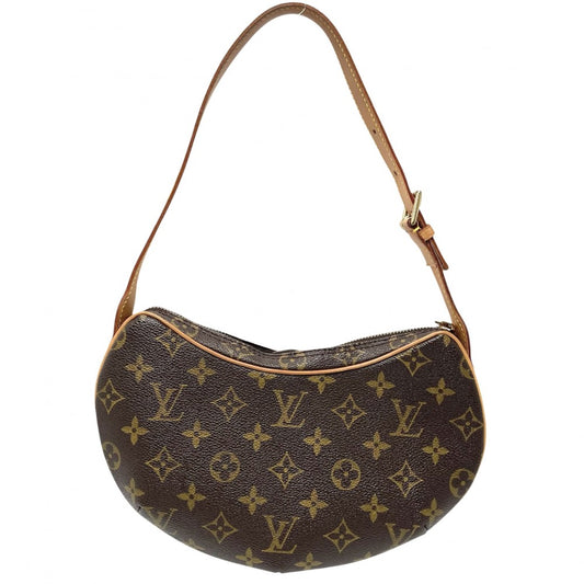【開店SALE】 LOUIS VUITTON ルイヴィトン ショルダーバッグ ポシェットクロワッサン M51510 モノグラムキャンバス ブラウン 茶 ゴールド金具 レディース【中古品】