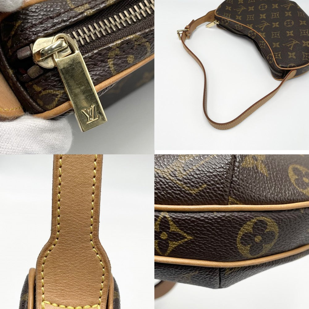 【開店SALE】 LOUIS VUITTON ルイヴィトン ショルダーバッグ ポシェットクロワッサン M51510 モノグラムキャンバス ブラウン 茶 ゴールド金具 レディース【中古品】