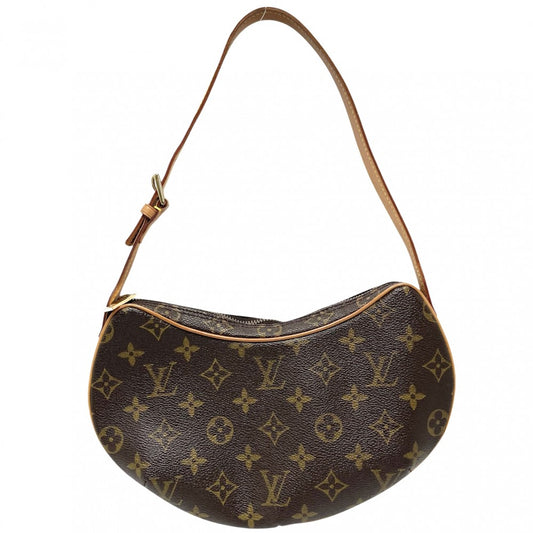【開店SALE】 LOUIS VUITTON ルイヴィトン ショルダーバッグ ポシェットクロワッサン M51510 モノグラムキャンバス ブラウン 茶 ゴールド金具 レディース【中古品】