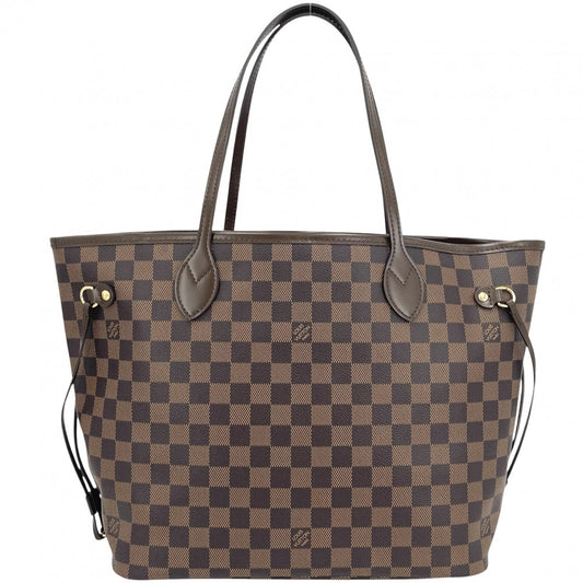 【開店SALE】 LOUIS VUITTON ルイヴィトン トートバッグ ネヴァーフルMM ハンドバッグ N40599 ダミエキャンバス ブラウン 茶 ゴールド金具 レディース【中古品】