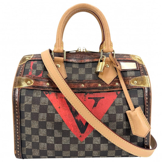 LOUIS VUITTON ルイヴィトン 2WAY トランスフォームド ダミエ スピーディバンドリエール25 ハンドバッグ ショルダーバッグ M52249 ダミエキャンバス ブラウン 茶 ゴールド金具 レディース【中古品】