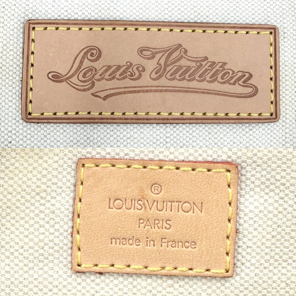 LOUIS VUITTON ルイヴィトン ハンドバッグ クルーズライン グローブショッパーPM トートバッグ M95117 キャンバス ブルー 青 ベージュ ゴールド金具 レディース【中古品】