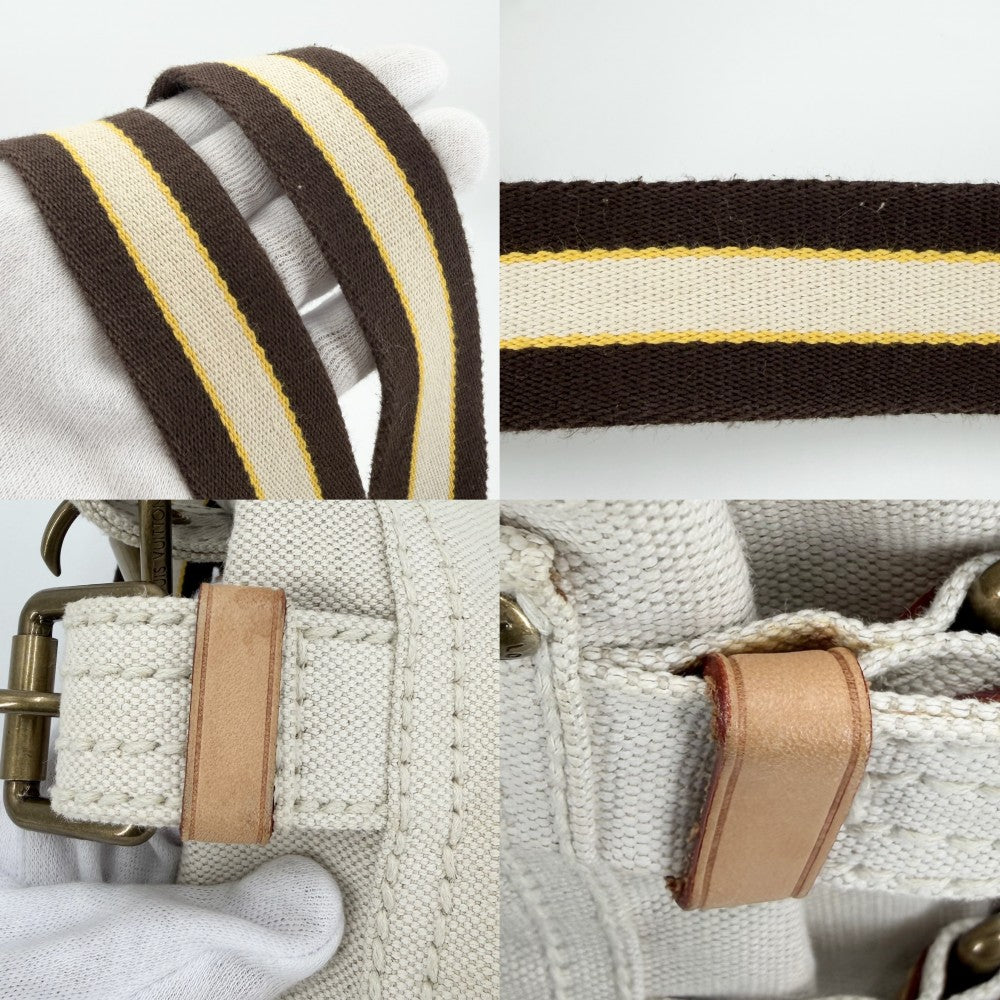 LOUIS VUITTON ルイヴィトン ハンドバッグ クルーズライン グローブショッパーPM トートバッグ M95117 キャンバス ブルー 青 ベージュ ゴールド金具 レディース【中古品】