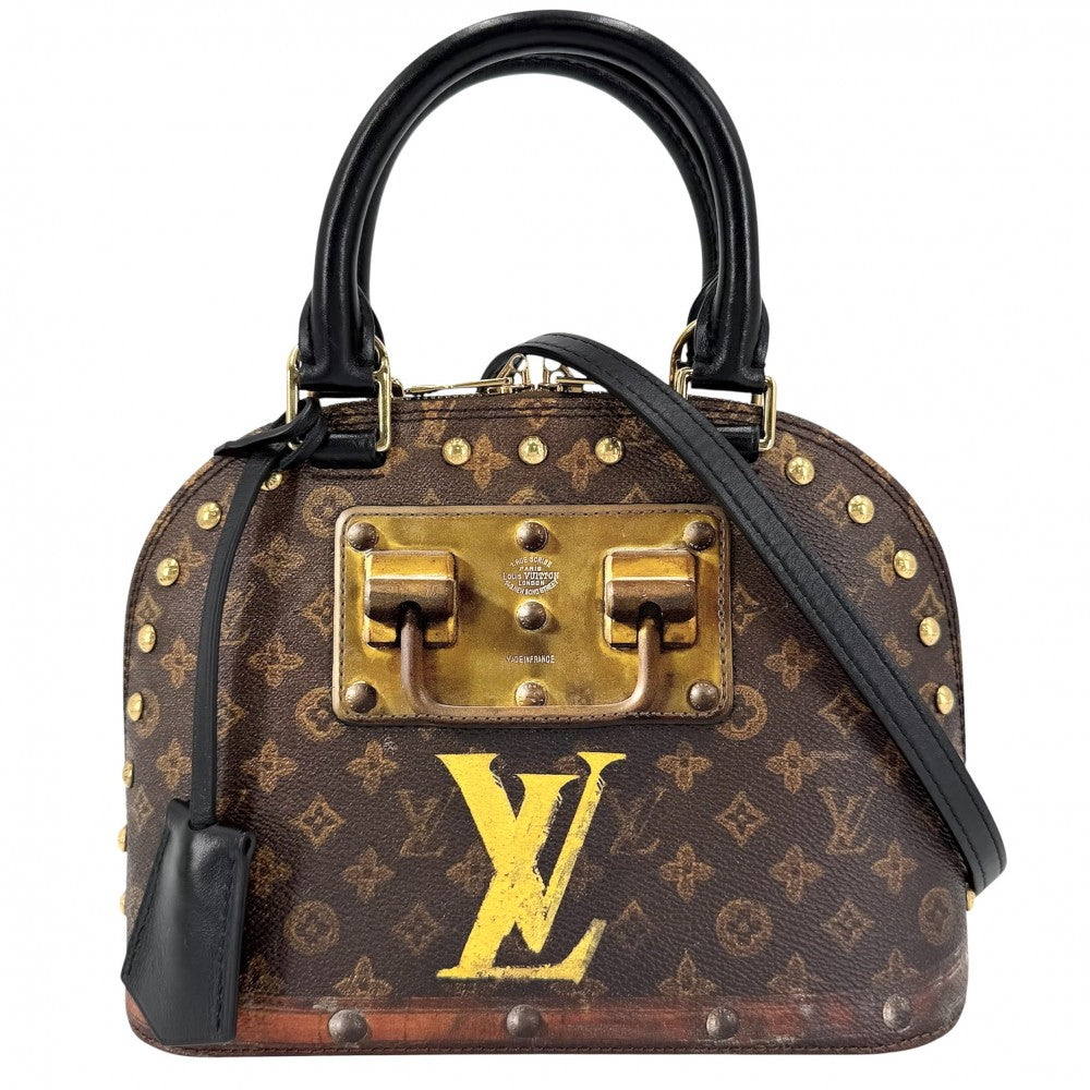 LOUIS VUITTON ルイヴィトン 2WAY トランスフォード・モノグラム アルマBB ハンドバッグ ショルダーバッグ ミニバッグ ブラウン 茶 タイムトランク M52743 ゴールド金具 レディース【中古品】