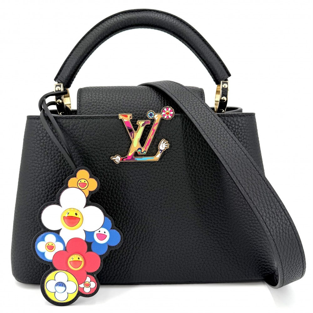 【開店SALE】 LOUIS VUITTON ルイヴィトン 2WAY LV×TM カプシーヌBB ハンドバッグ ショルダーバッグ 村上隆コラボ M13832 トリヨンレザー ブラック 黒 マルチカラー ゴールド金具 レディース【中古品】