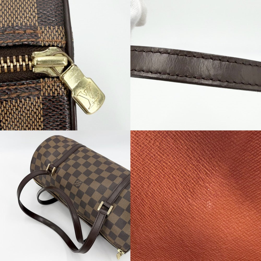 LOUIS VUITTON ルイヴィトン ハンドバッグ パピヨン30 ポーチ付き GM N51303 ダミエキャンバス ブラウン 茶 ゴールド金具 レディース【中古品】