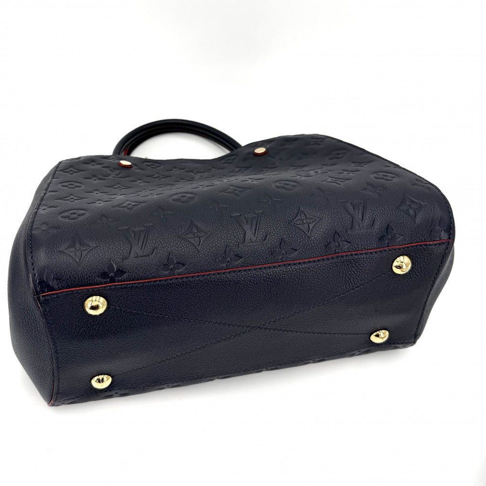 【開店SALE】 LOUIS VUITTON ルイヴィトン 2WAY モノグラムアンプラント モンテーニュMM ショルダーバッグ ハンドバッグ ネイビー 紺 M42746 マリーヌルージュ ゴールド金具 レディース【中古品】