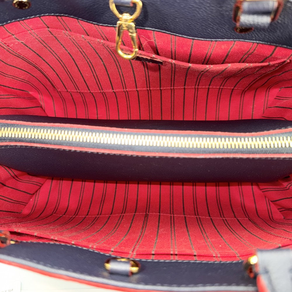 【開店SALE】 LOUIS VUITTON ルイヴィトン 2WAY モノグラムアンプラント モンテーニュMM ショルダーバッグ ハンドバッグ ネイビー 紺 M42746 マリーヌルージュ ゴールド金具 レディース【中古品】