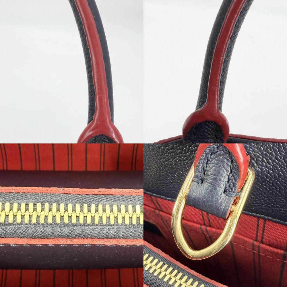 【開店SALE】 LOUIS VUITTON ルイヴィトン 2WAY モノグラムアンプラント モンテーニュMM ショルダーバッグ ハンドバッグ ネイビー 紺 M42746 マリーヌルージュ ゴールド金具 レディース【中古品】