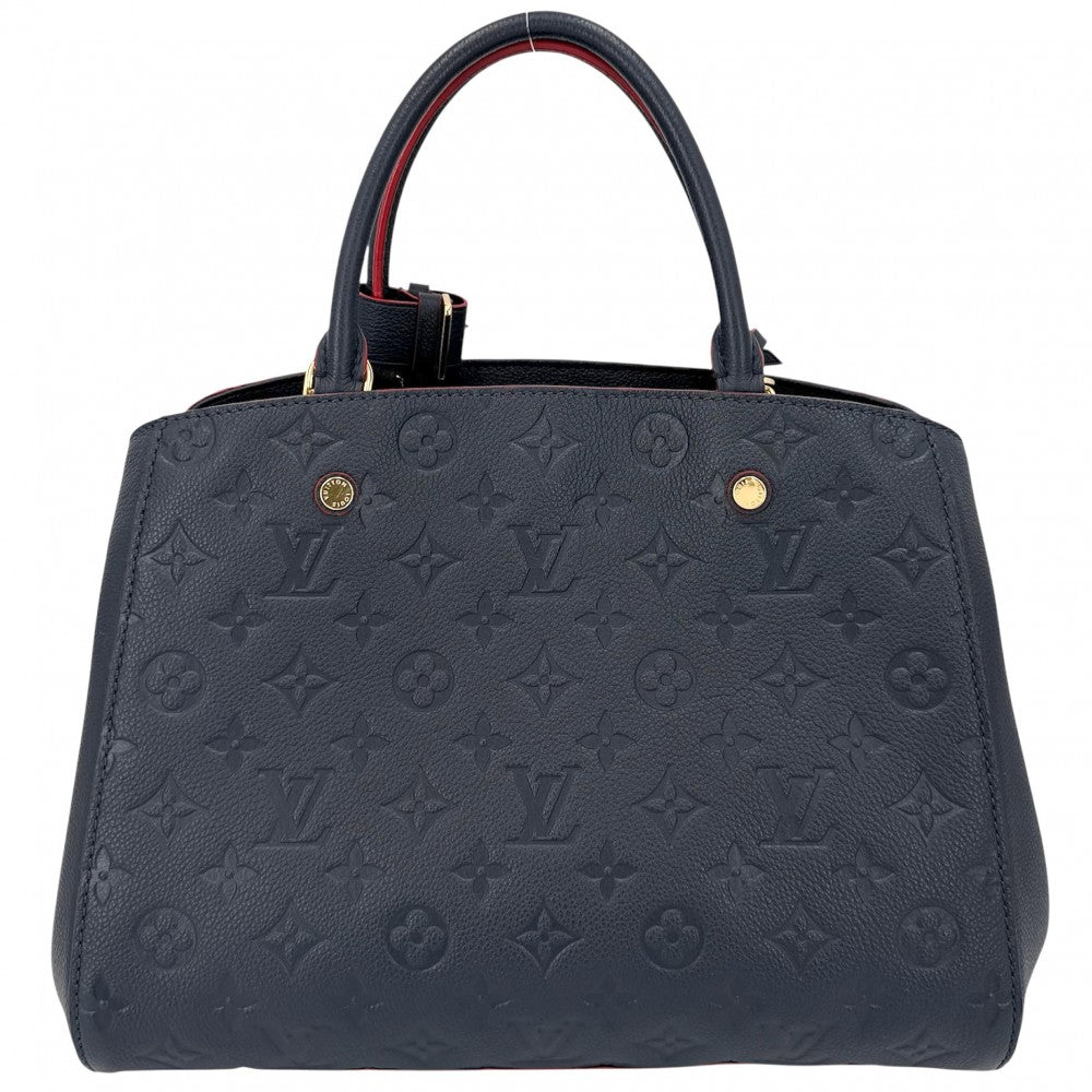 【開店SALE】 LOUIS VUITTON ルイヴィトン 2WAY モノグラムアンプラント モンテーニュMM ショルダーバッグ ハンドバッグ ネイビー 紺 M42746 マリーヌルージュ ゴールド金具 レディース【中古品】