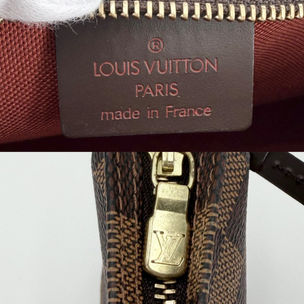 【開店SALE】 LOUIS VUITTON ルイヴィトン ハンドバッグ ナヴォナ アクセサリーポーチ N51983 ダミエキャンバス ブラウン 茶 ゴールド金具 レディース【中古品】