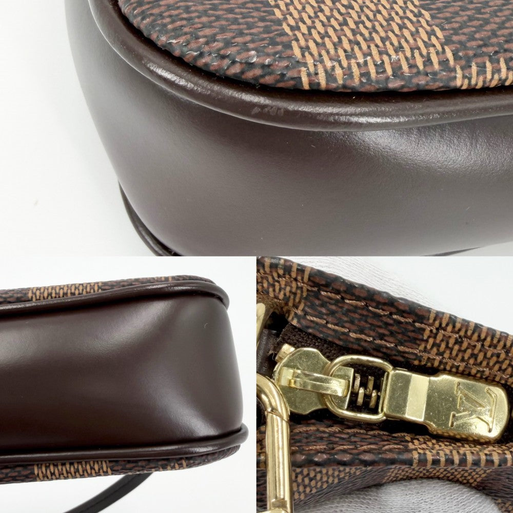 【開店SALE】 LOUIS VUITTON ルイヴィトン ハンドバッグ ナヴォナ アクセサリーポーチ N51983 ダミエキャンバス ブラウン 茶 ゴールド金具 レディース【中古品】