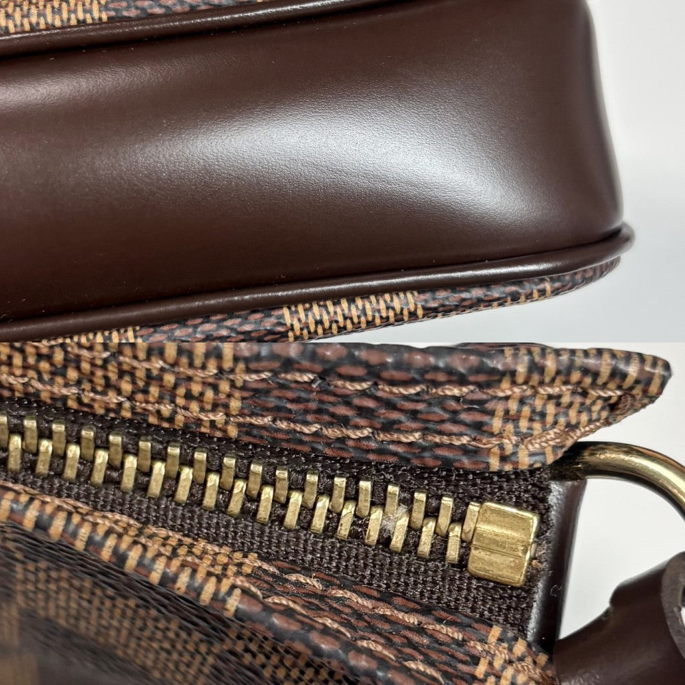 【開店SALE】 LOUIS VUITTON ルイヴィトン ハンドバッグ ナヴォナ アクセサリーポーチ N51983 ダミエキャンバス ブラウン 茶 ゴールド金具 レディース【中古品】