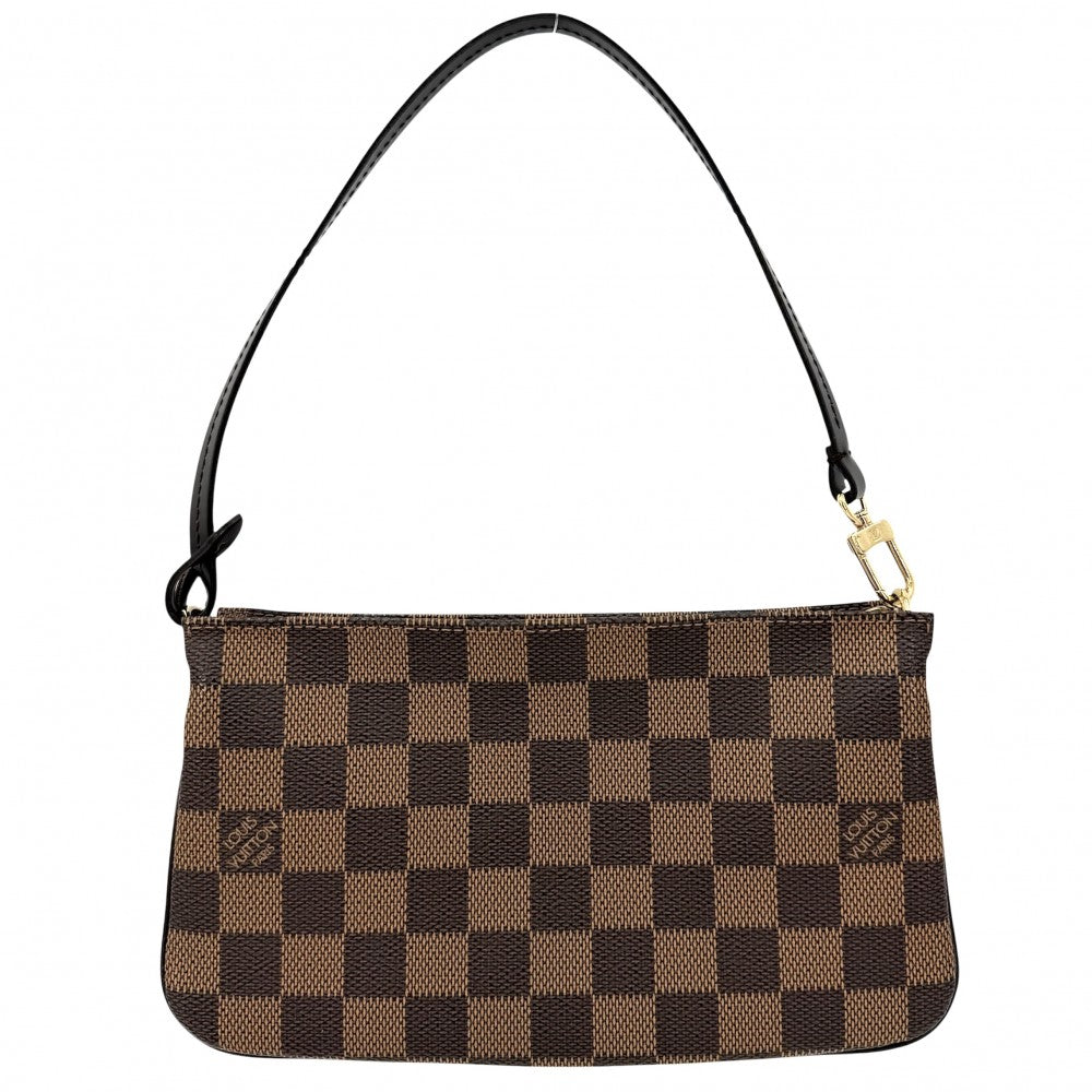 【開店SALE】 LOUIS VUITTON ルイヴィトン ハンドバッグ ナヴォナ アクセサリーポーチ N51983 ダミエキャンバス ブラウン 茶 ゴールド金具 レディース【中古品】