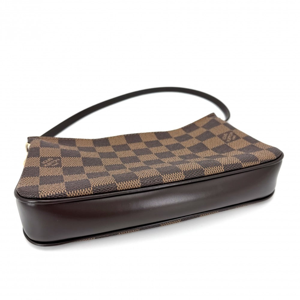 【開店SALE】 LOUIS VUITTON ルイヴィトン ハンドバッグ ナヴォナ アクセサリーポーチ N51983 ダミエキャンバス ブラウン 茶 ゴールド金具 レディース【中古品】