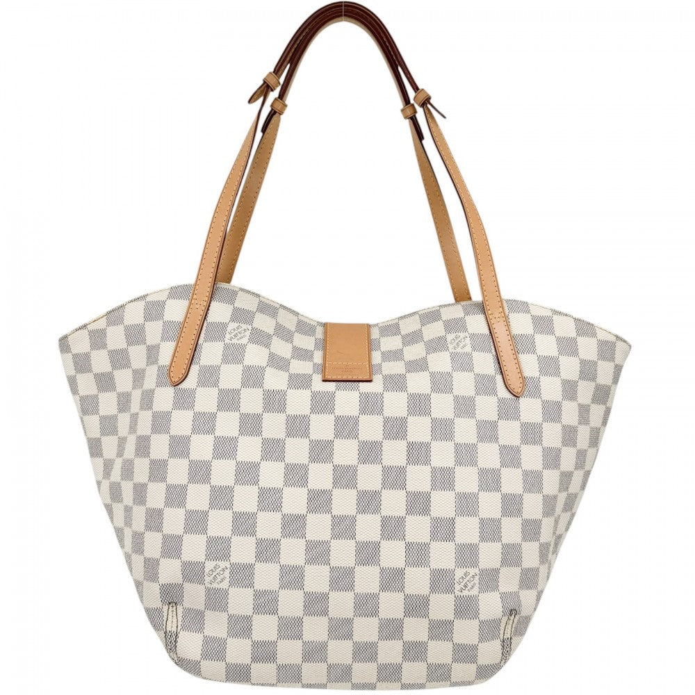 【開店SALE】 LOUIS VUITTON ルイヴィトン ハンドバッグ トートバッグ ダミエアズール サリナPM N41208 ホワイト 白 ゴールド金具 レディース【中古品】
