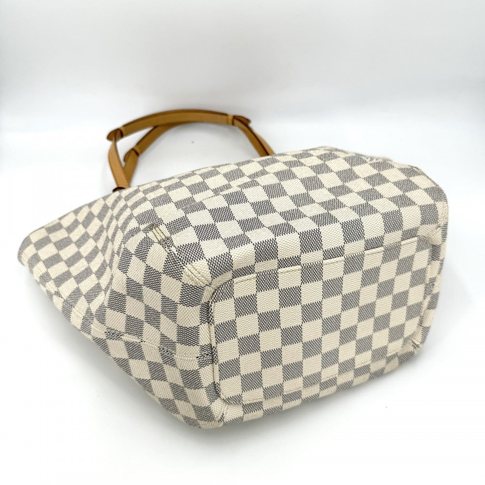 【開店SALE】 LOUIS VUITTON ルイヴィトン ハンドバッグ トートバッグ ダミエアズール サリナPM N41208 ホワイト 白 ゴールド金具 レディース【中古品】