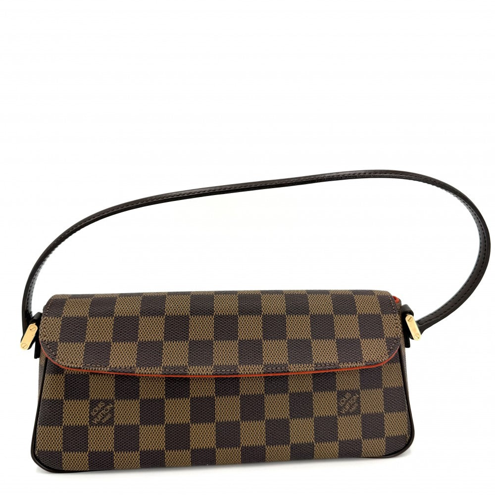 【開店SALE】 LOUIS VUITTON ルイヴィトン ハンドバッグ ダミエ レコレーター 小さめ N51299 ブラウン 茶 ゴールド金具 レディース【中古品】