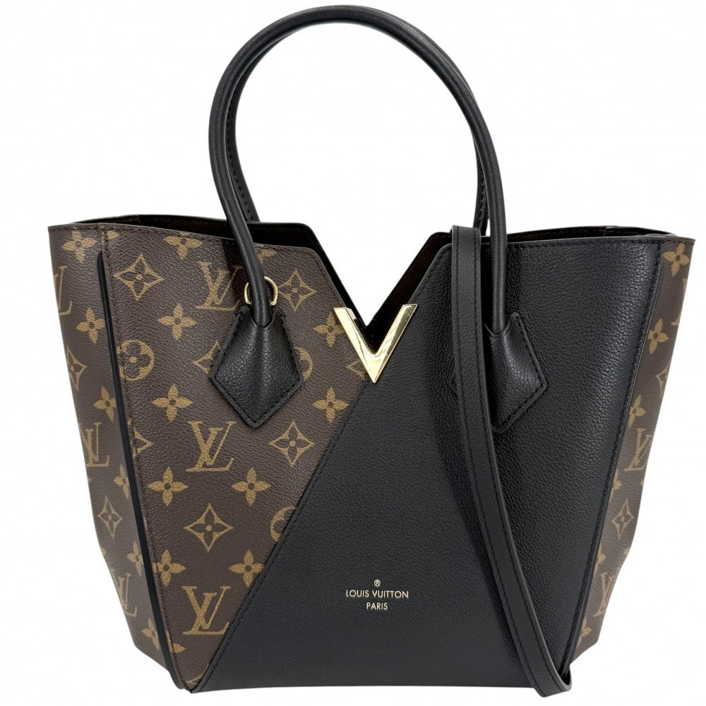【開店SALE】 LOUIS VUITTON ルイヴィトン 2WAY モノグラム キモノPM ショルダーバッグ トートバッグ ハンドバッグ M41855 ブラウン 茶 ブラック 黒 ゴールド金具 レディース【中古品】
